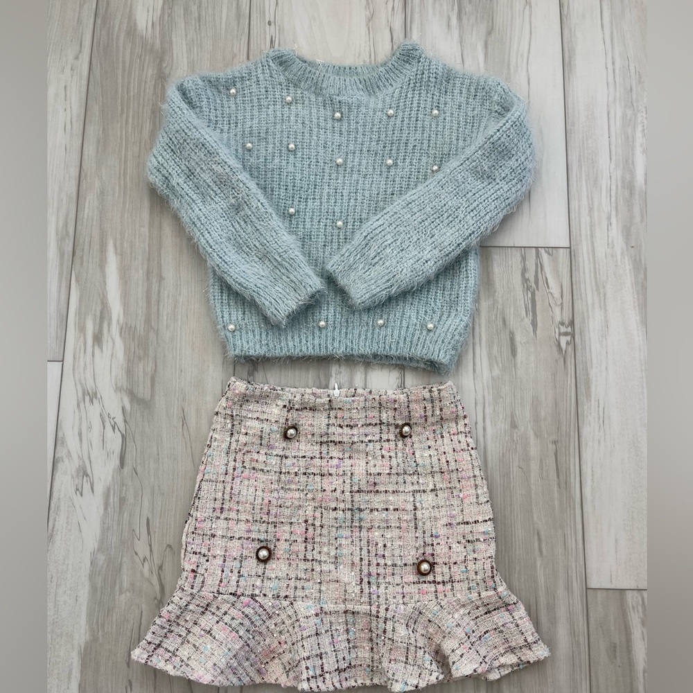 Fuzzy Sweater and Skirt Set size Medium
